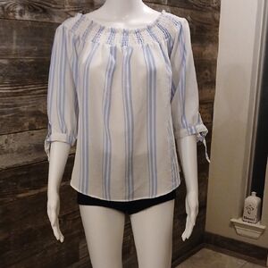 Rue21 Blue and White Striped Blouse